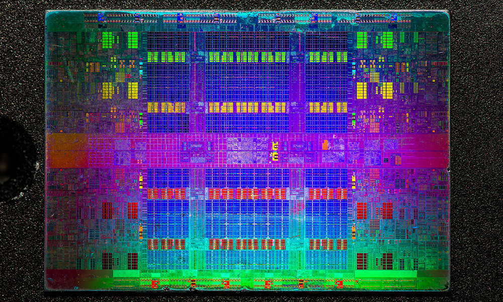 Lithography in action creates a rainbow of colors