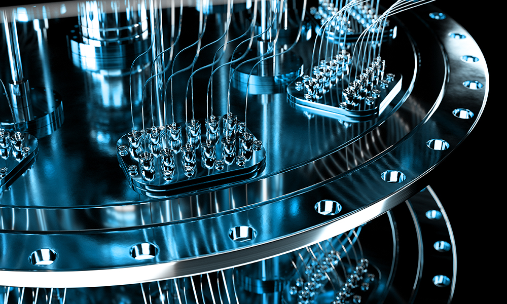 Close up of a quantum computer