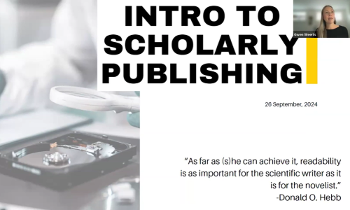 Opening slide to "Intro to Scholarly Publishing" presentation