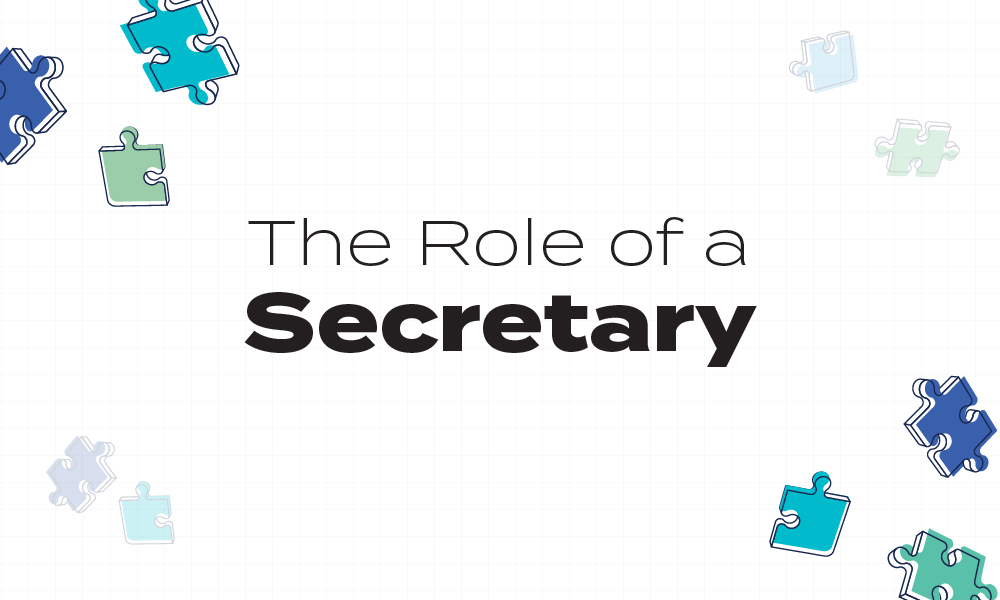 Puzzle pieces graphic with "The Role of a Secretary" text