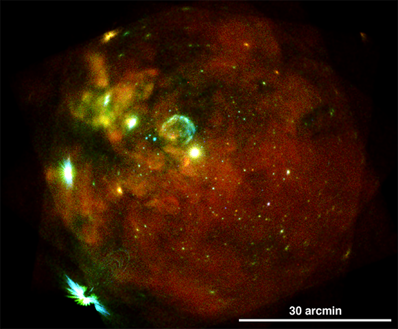 First light of the eROSITA X-ray telescope in space