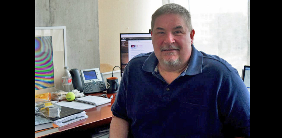 Professor Jim Schwiegerling, pictured here in 2020 in his office, was a professor of optical science and ophthalmology at the University of Arizona