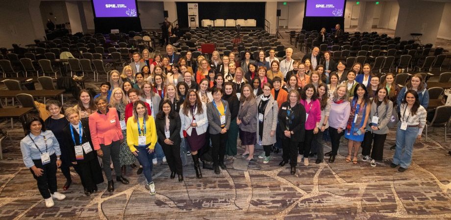 Group photo on January 26, 2025: A day-long celebration, marking 20 years of the SPIE Women in Optics notebook.