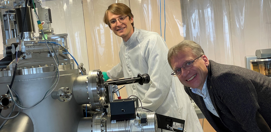 Bert Müller, right, at work with postdoc Griffin Rodgers in the Biomaterials Science Center at University of Basel Switzerland