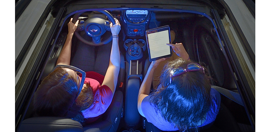 A driving simulator at Virginia Tech’s COGENT Lab