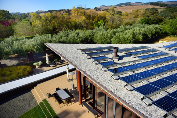 Solar panel arrays at Stone Edge Farm