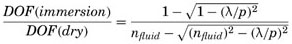 Depth of Focus Equation 2